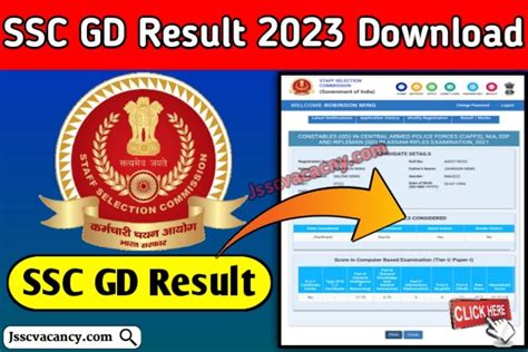 ssc gd result 2023 result info99